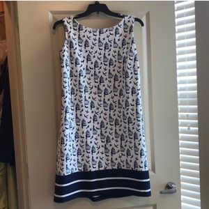 Navy Striped Birdcage Dress